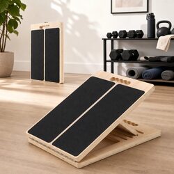 Adjustable Wooden Slant Board 5 Angle Squat Calf Stretch Foldable Wedge Home Gym
