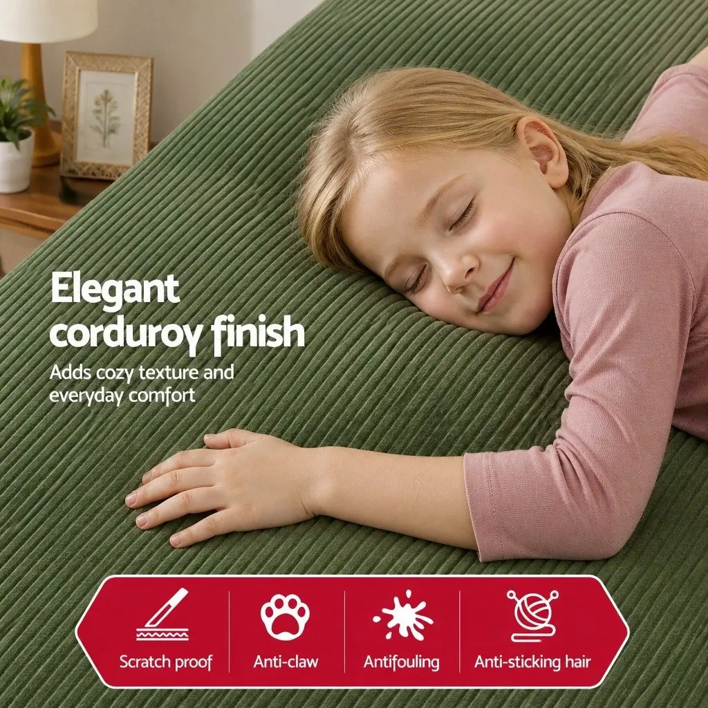 Green 3-Seater Modular Sofa Bed with Pillows