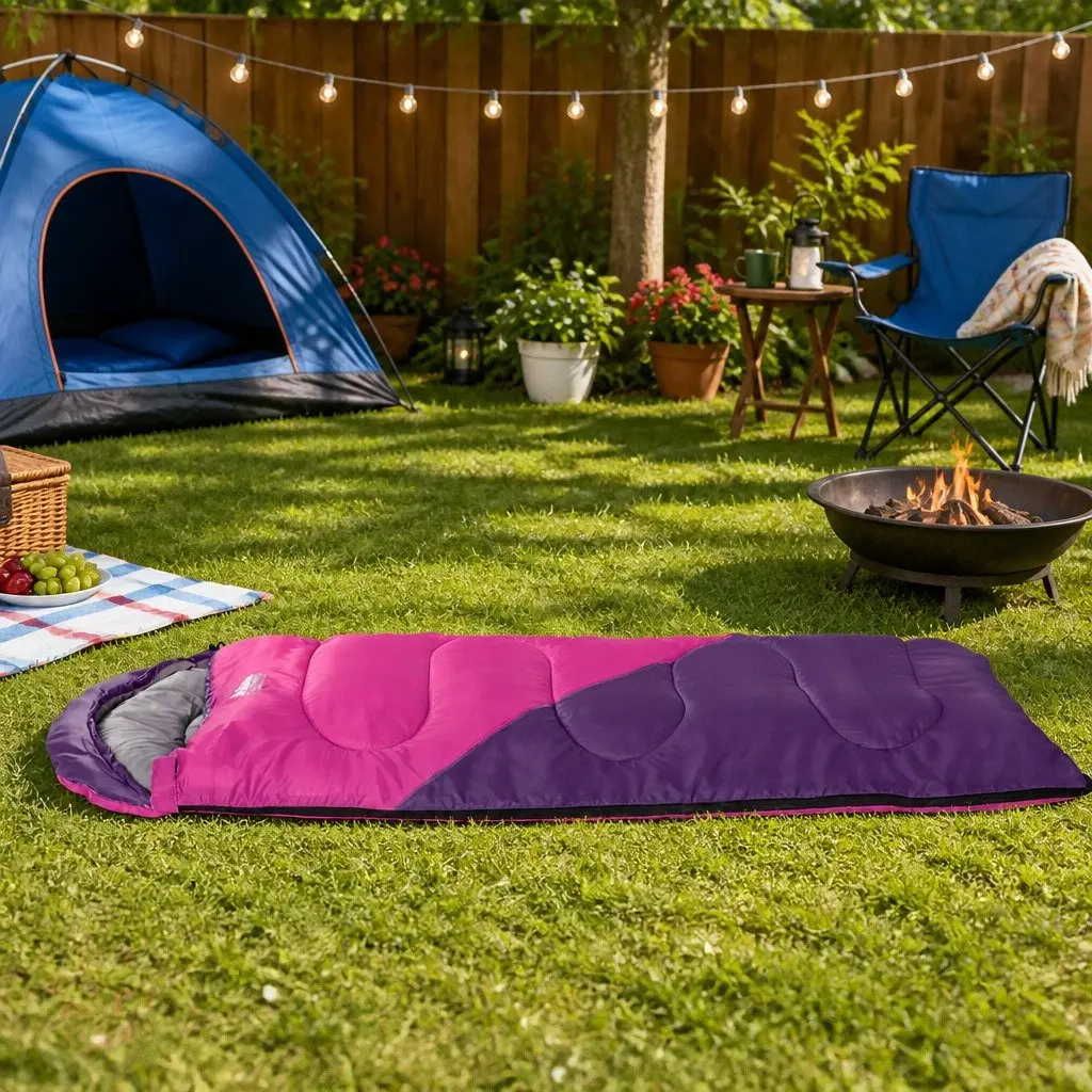 Kids Sleeping Bag Polyester 172cm Pink