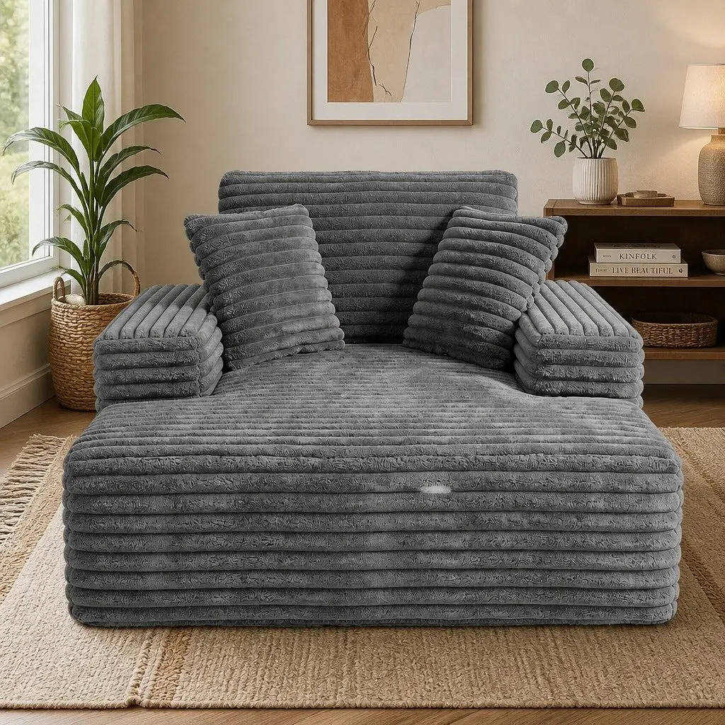 Sofa Bed Faux Fur 30cm Pocket Spring Grey