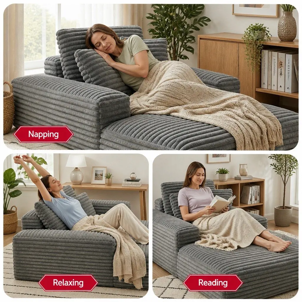 Sofa Bed Faux Fur 30cm Pocket Spring Grey