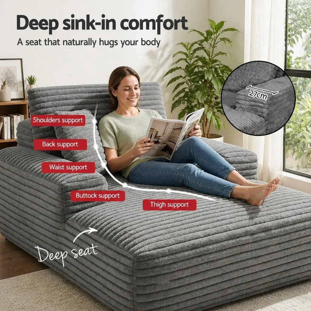 Sofa Bed Faux Fur 30cm Pocket Spring Grey