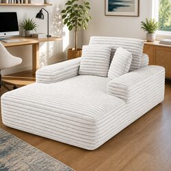 Beige Faux Fur Sofa Bed Lounge Chair with Pocket Spring