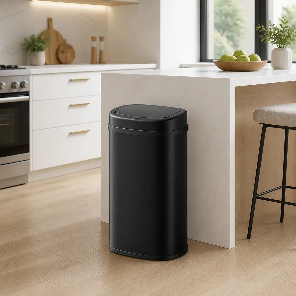 Hands-Free Motion Sensor Trash Can 50L in Black