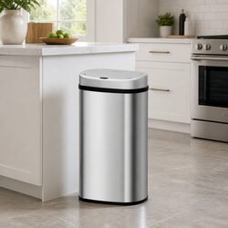 Motion Sensor Automatic Rubbish Bin 60L Hands-Free Kitchen Waste Silver