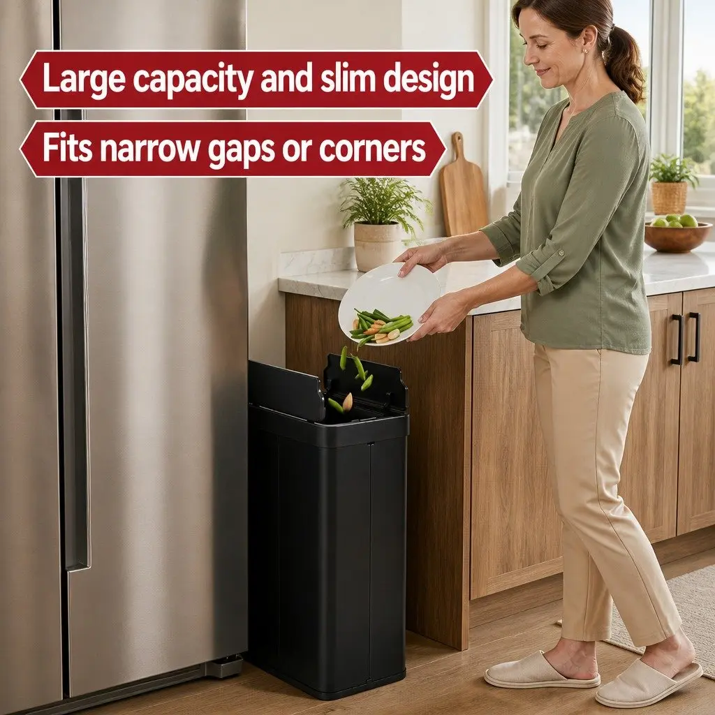 Automatic Sensor Rubbish Bin ABS 70L Black Touchless Kitchen Waste Garbage Can