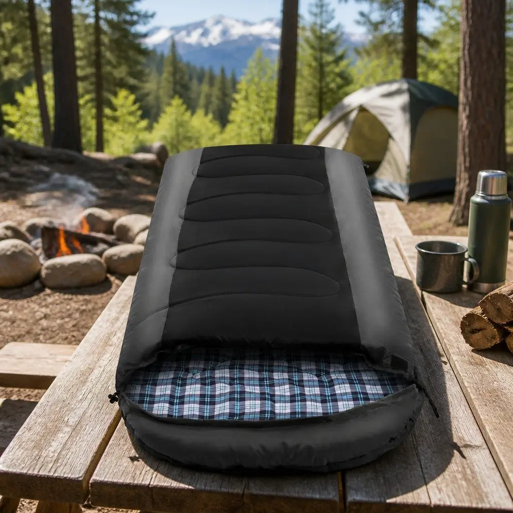Thermal Sleeping Bag for Outdoor Adventures -20°C Black Grey