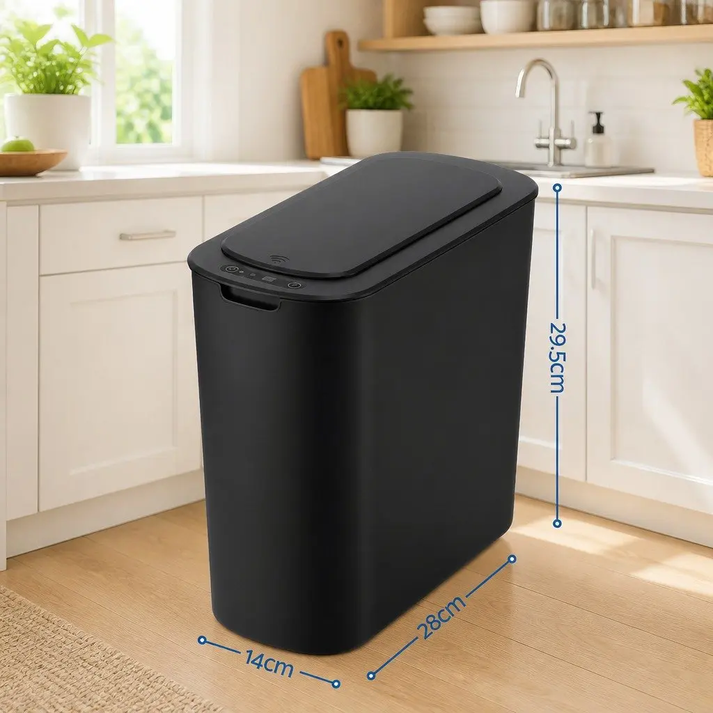 Automatic Motion Sensor Trash Bin PP 11L Black