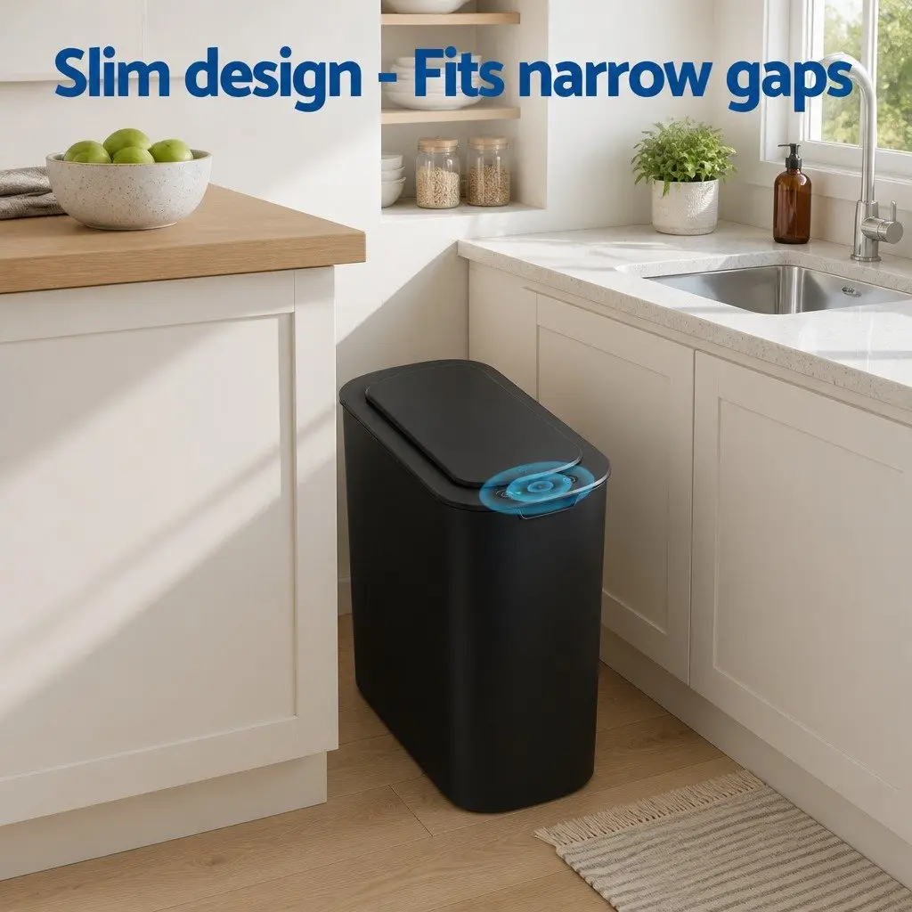 Automatic Motion Sensor Trash Bin PP 11L Black