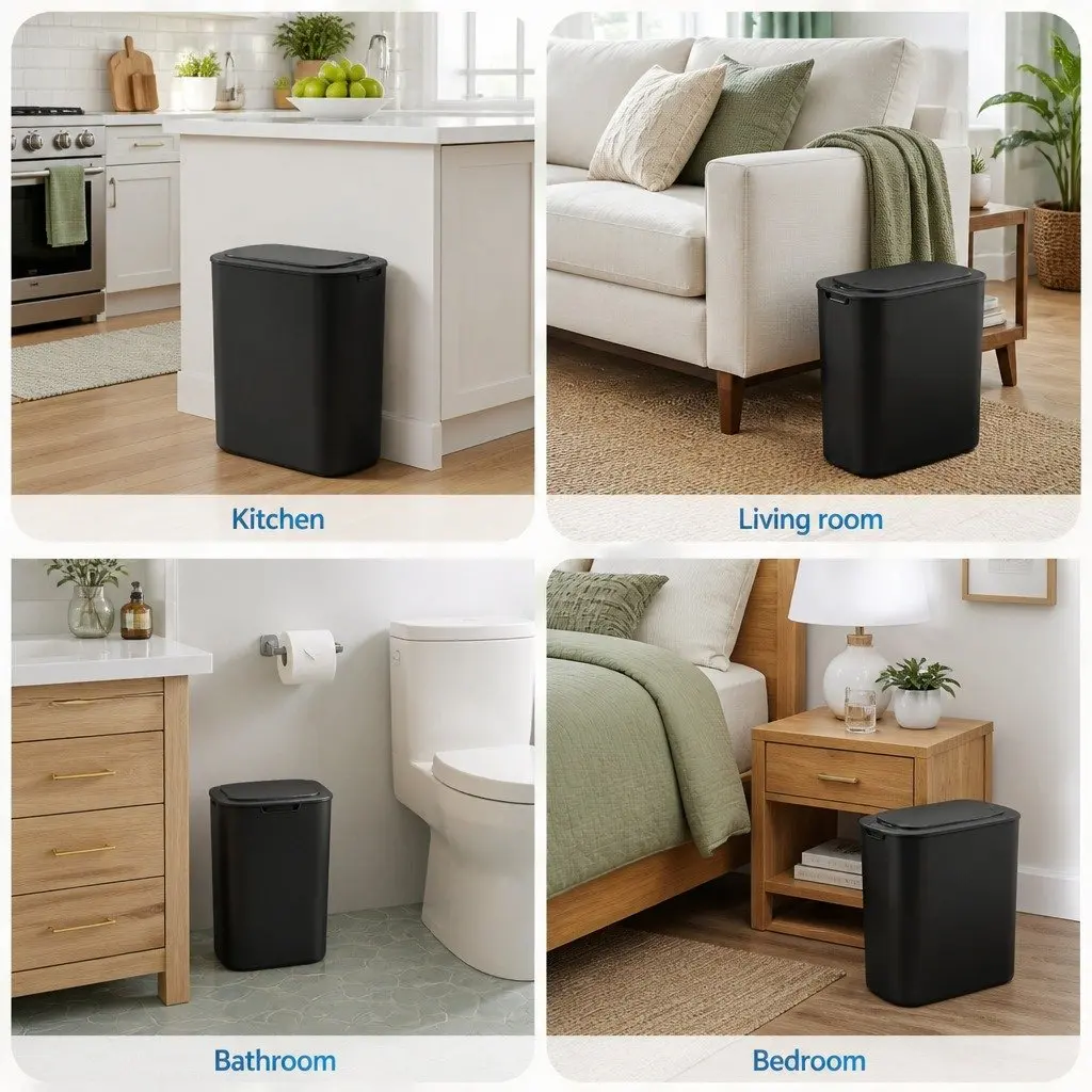 Automatic Motion Sensor Trash Bin PP 11L Black