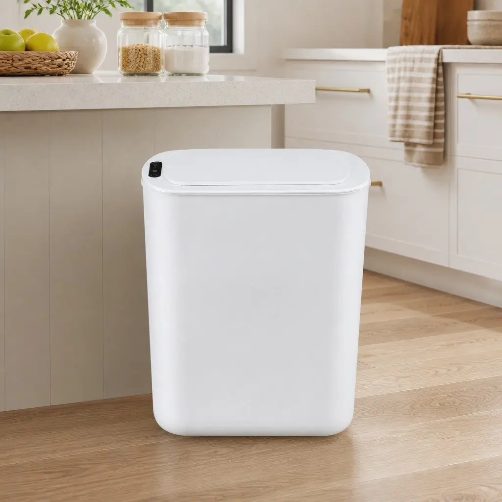 Automatic Trash Bin PP 21L White Slim Touchless Kitchen Garbage Can