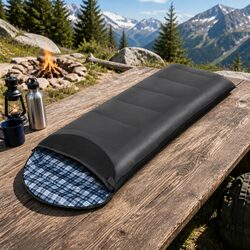 Compact Grey Thermal Sleeping Bag for Outdoor Use 0°C