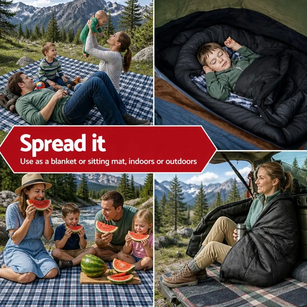 Single Sleeping Bag Polyester 205cm x 75cm Grey