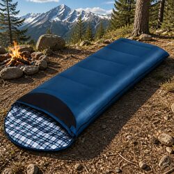 Premium Adult Sleeping Bag for Camping and Hiking - Navy Blue