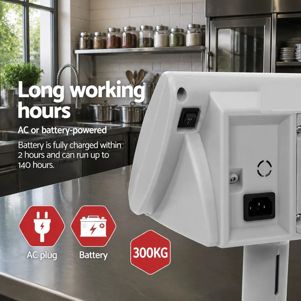 Platform Scale Stainless Steel 50x40cm Black 300KG Electronic Weighing Machine LCD Display