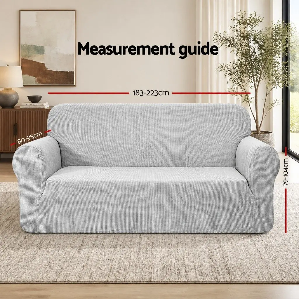 High Stretch Grey Sofa Cover for 3 Seater