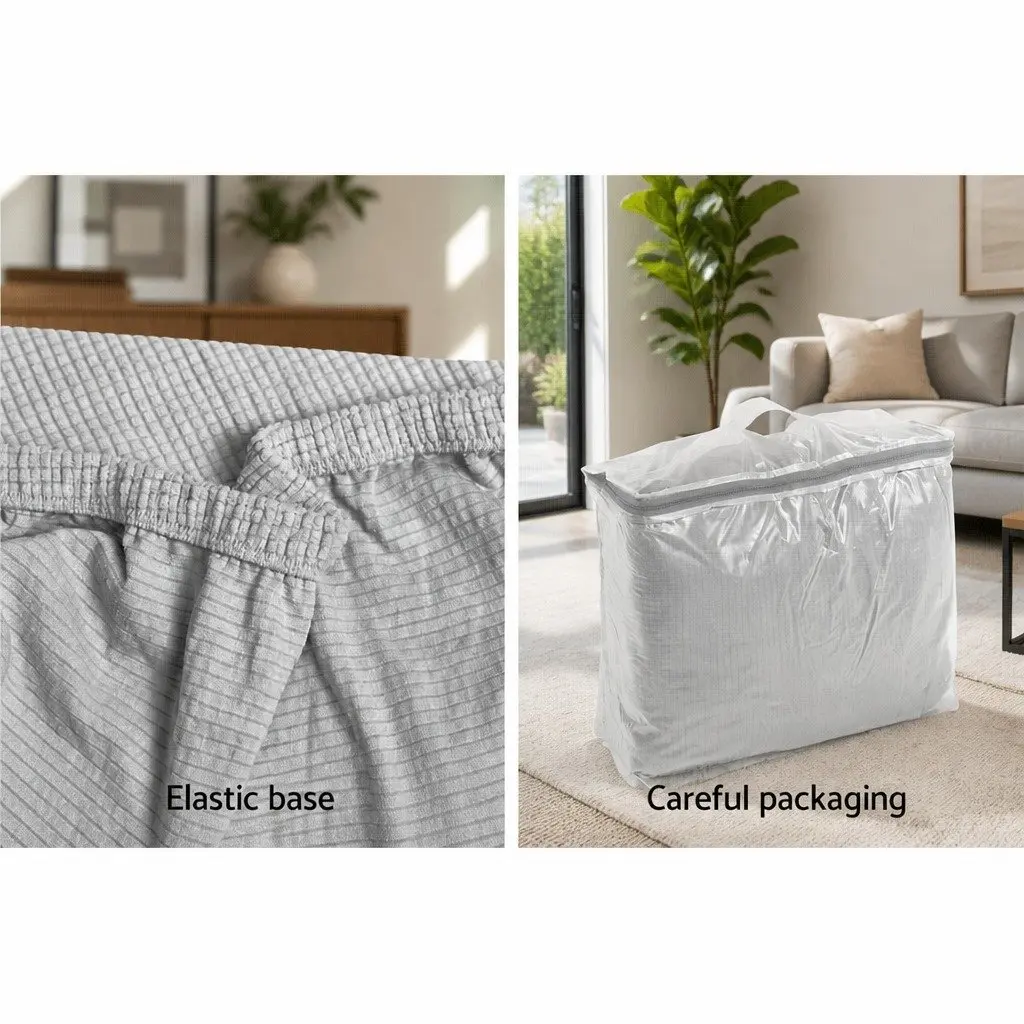 High Stretch Grey Sofa Cover for 3 Seater