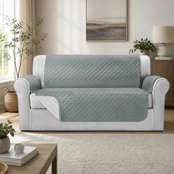 Sofa Cover 3 Seater Water Resistant Grey Couch Furniture Protection Anti-Slip