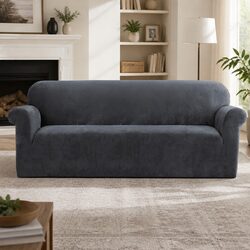 Premium Grey Velvet Sofa Cover for 4-Seater Couches