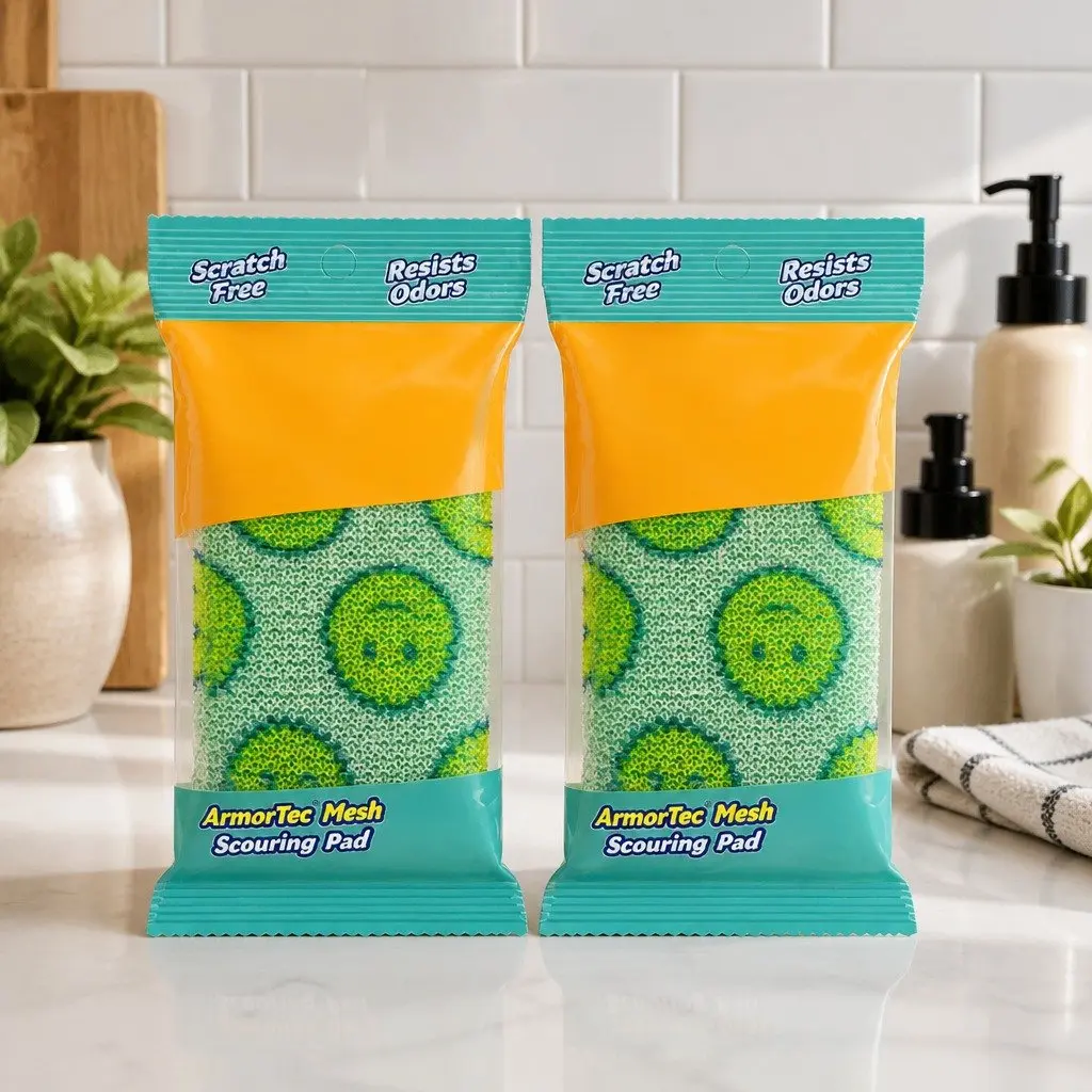 Essentials Scour Green Scouring Pad Set of 2