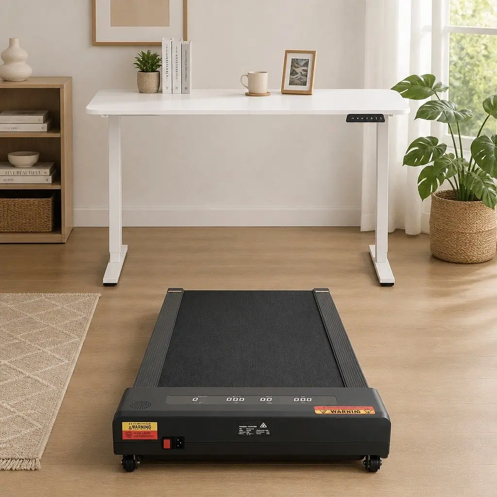 Electric Standing Desk Treadmill Combo Melamine Faced Chipboard 140cm Black