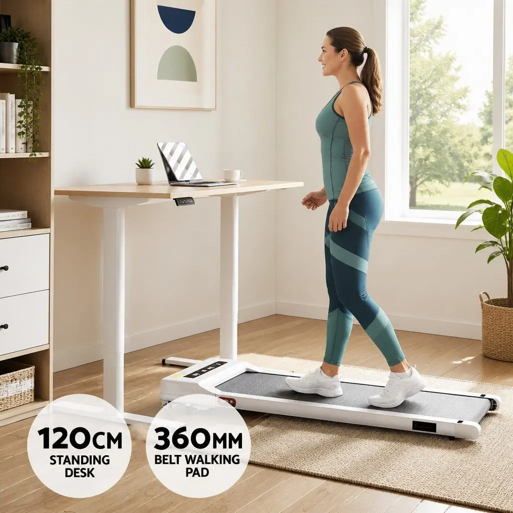 Electric Standing Desk with Treadmill Walking Pad