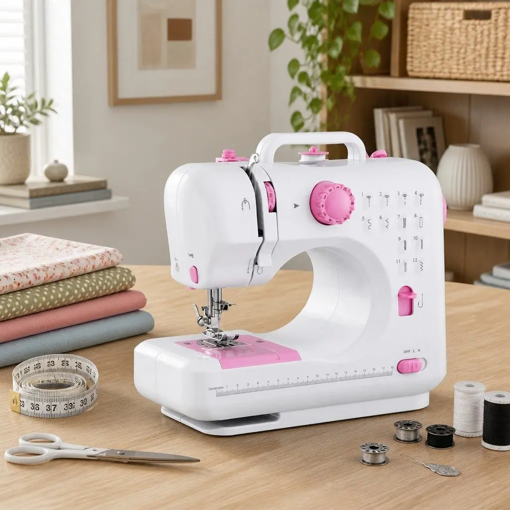 Mini Sewing Machine with 12 Stitches and LED Light