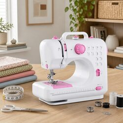 Mini Sewing Machine 12 Stitches Portable Compact Beginner LED Light Craft Kit
