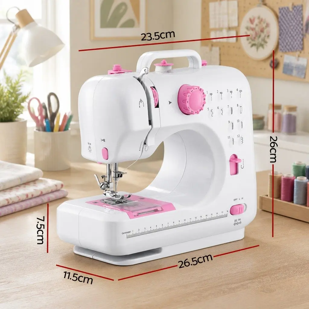 Mini Sewing Machine with 12 Stitches and LED Light