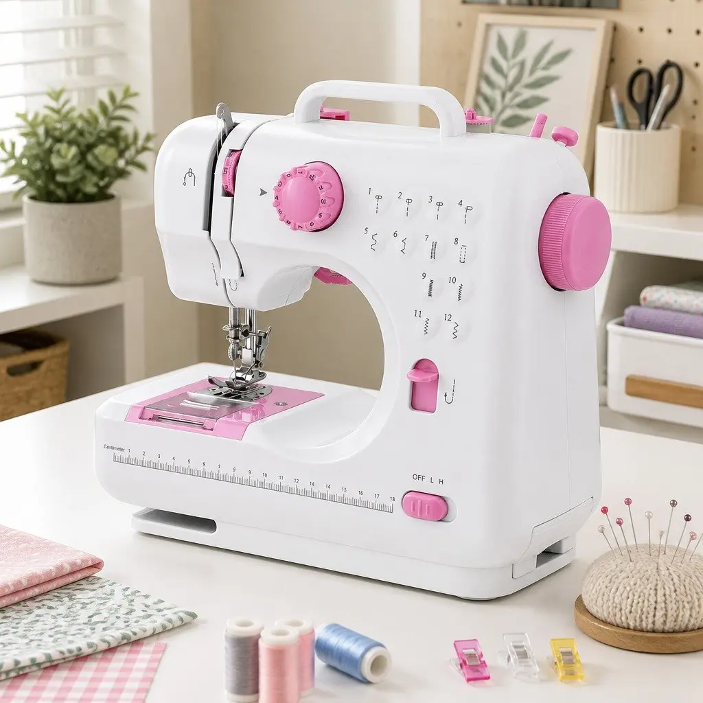 Mini Sewing Machine with 12 Stitches and LED Light