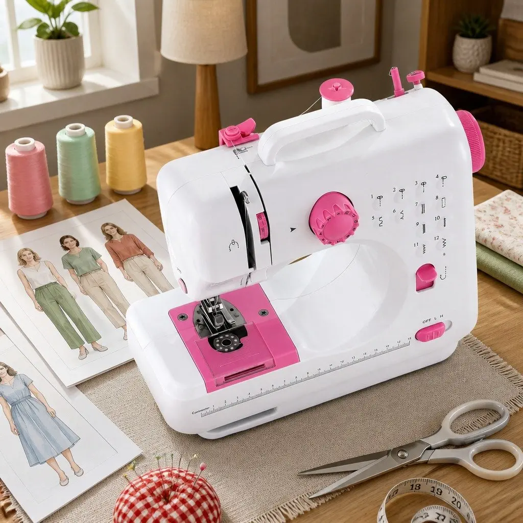 Mini Sewing Machine with 12 Stitches and LED Light