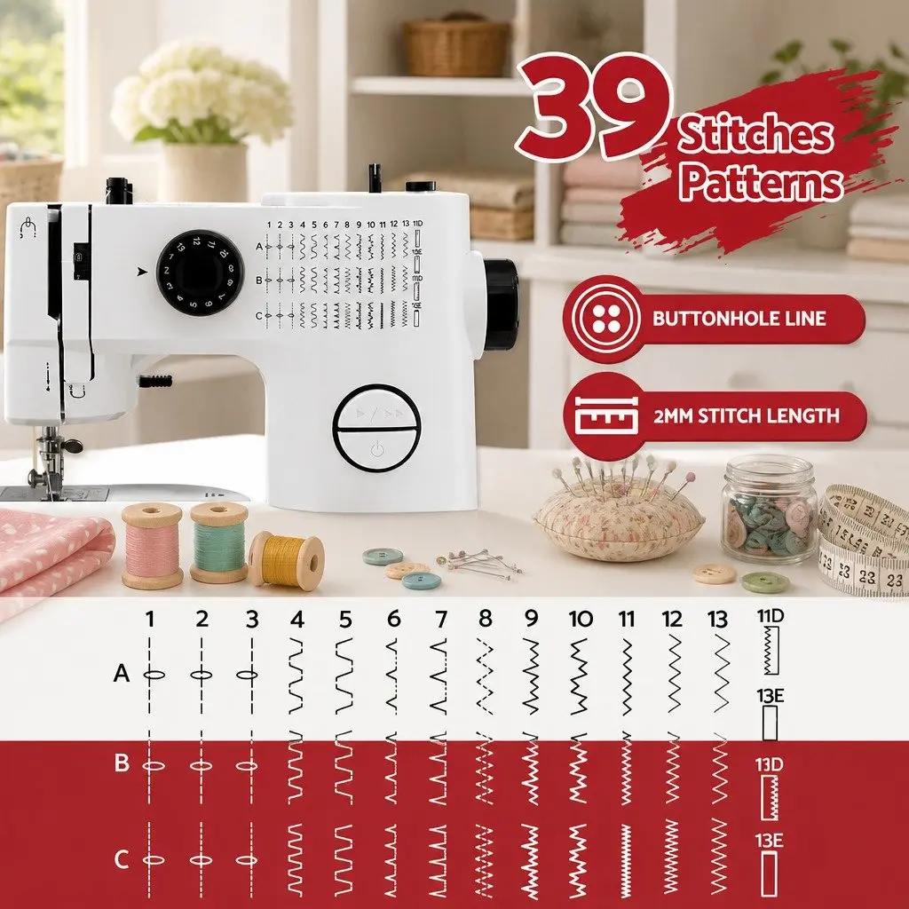 Mini Sewing Machine with 39 Stitch Options