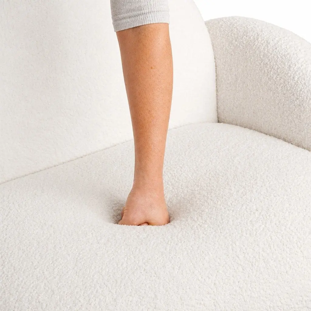 Single Sofa Chair with Plush Fleece Upholstery