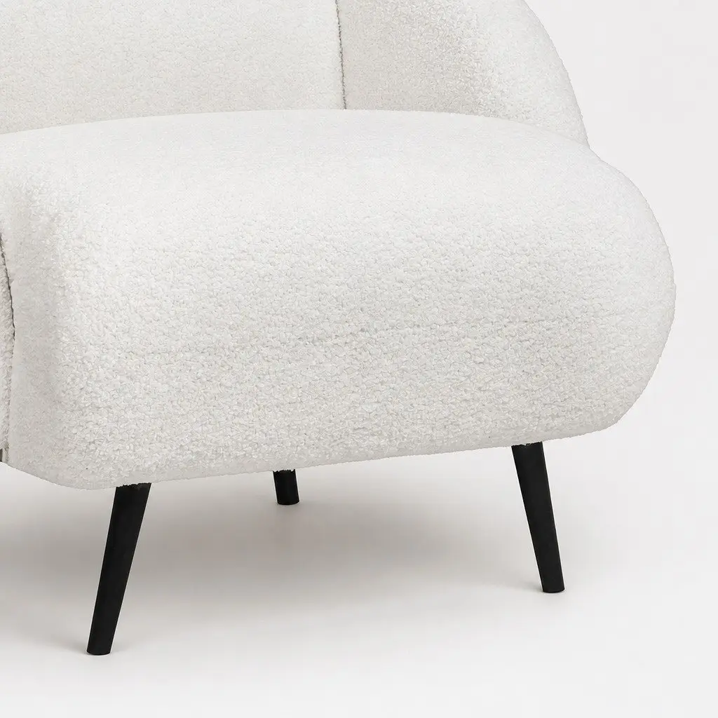 Single Sofa Chair with Plush Fleece Upholstery