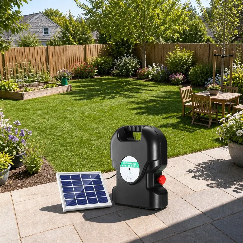 Electric Fence Energiser Solar 20km Range 1.2J Black