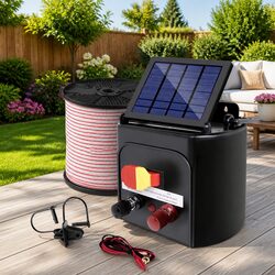 5KM Solar Electric Fence Energiser with Polytape for Livestock