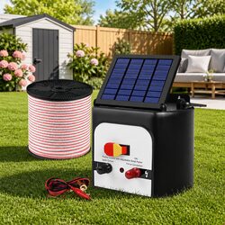 Premium Solar Electric Fence Energiser 8km Livestock Kit