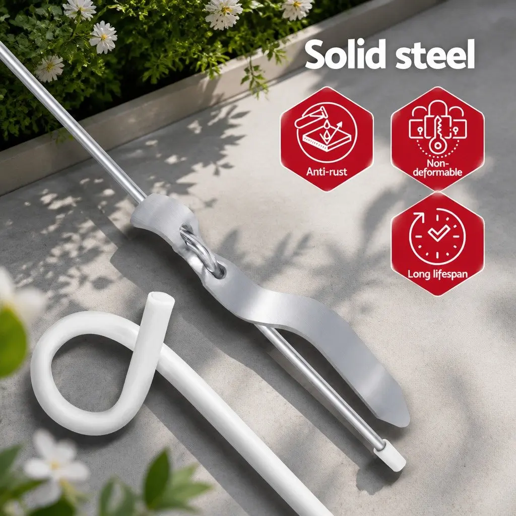 Electric Fence Pigtail Posts Steel 104 cm Silver White 20 Piece