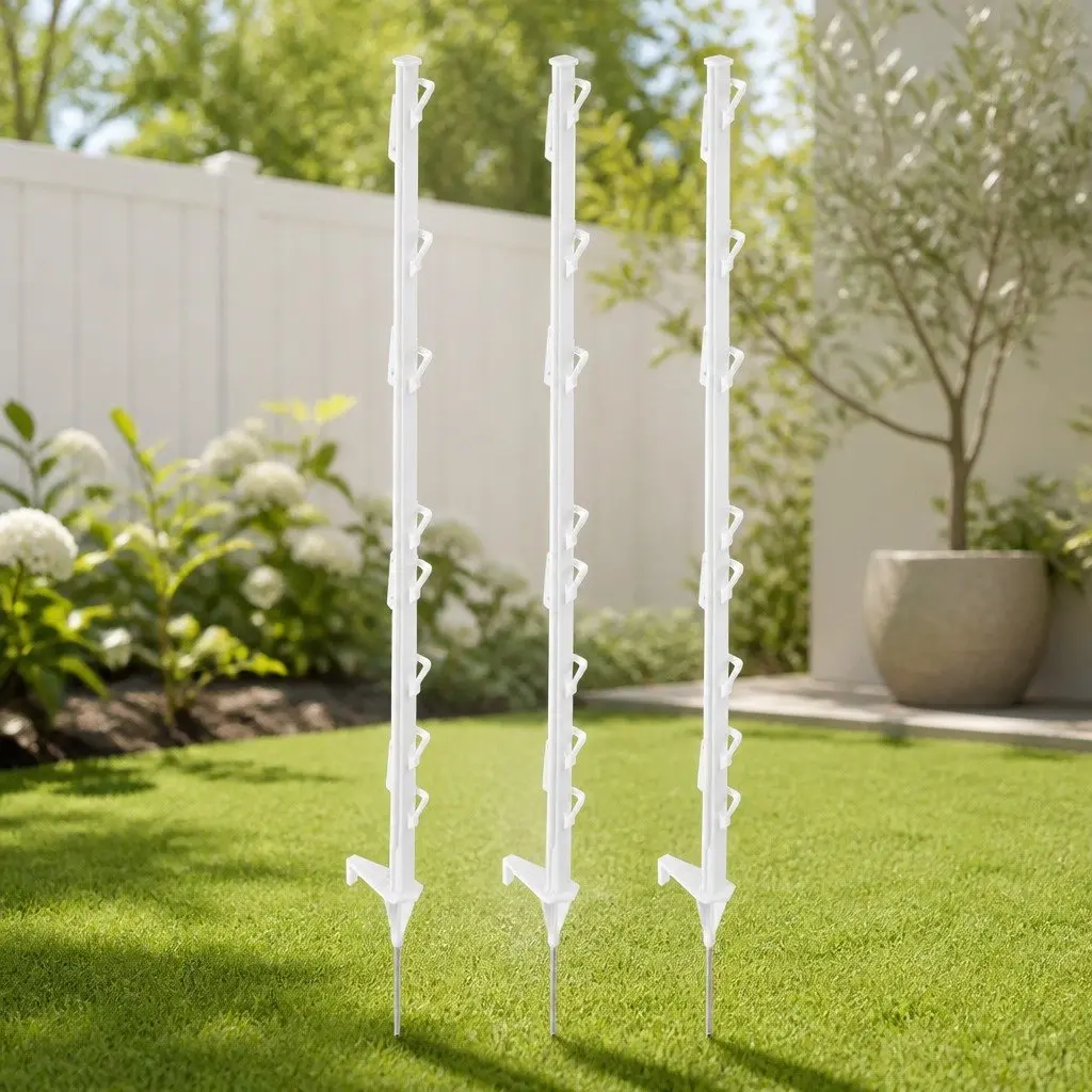 20pcs Durable White Electric Fence Posts 106.5cm