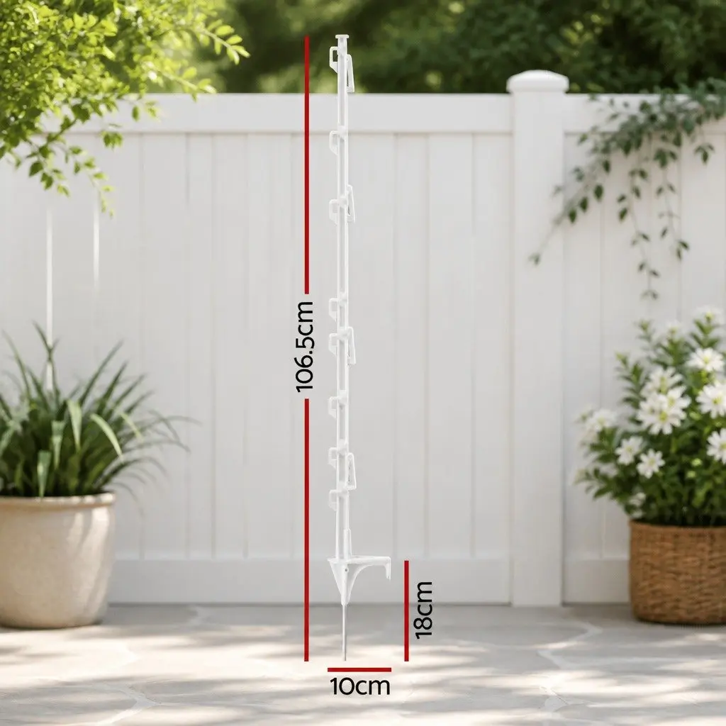 Electric Fence Posts Poly White 106.5cm 20 Piece Farm Temporary Fencing