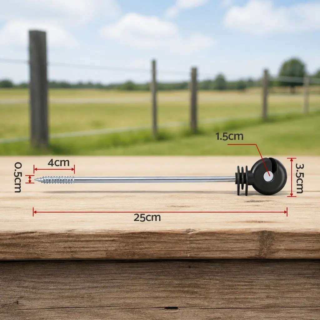 Electric Fence Ring Insulators PP 25cm Black