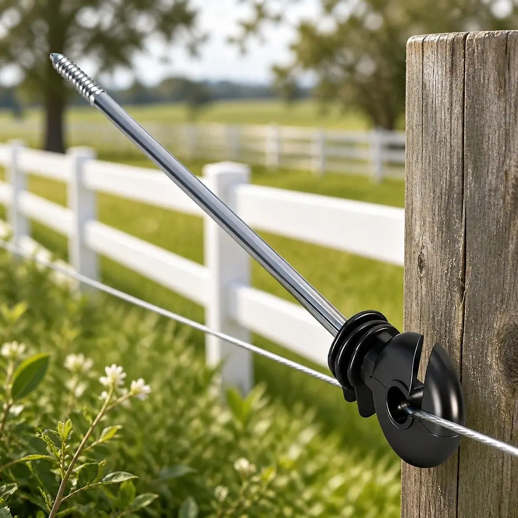 Electric Fence Ring Insulators PP 25cm Black