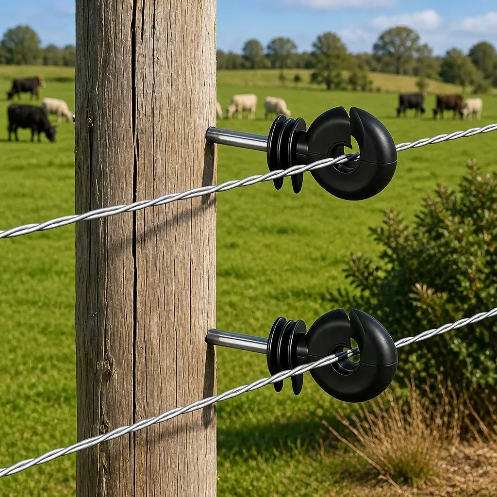 Electric Fence Ring Insulators PP 25cm Black