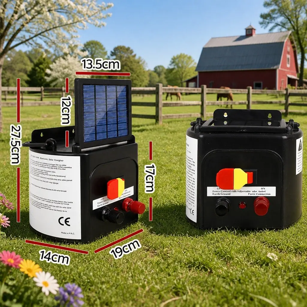 Solar Electric Fence Energiser Monocrystalline Silicon 3km Black