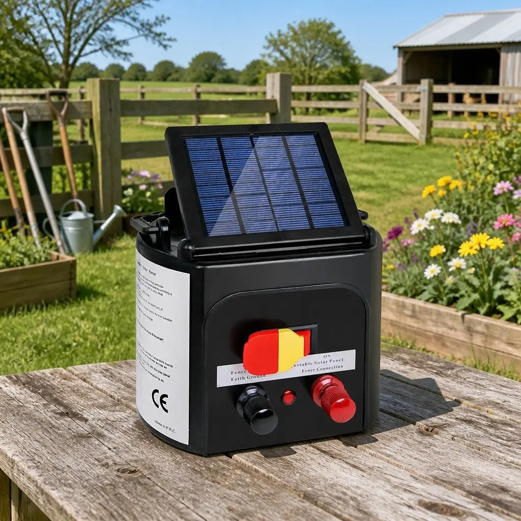 Solar Electric Fence Energiser Monocrystalline Silicon 3km Black