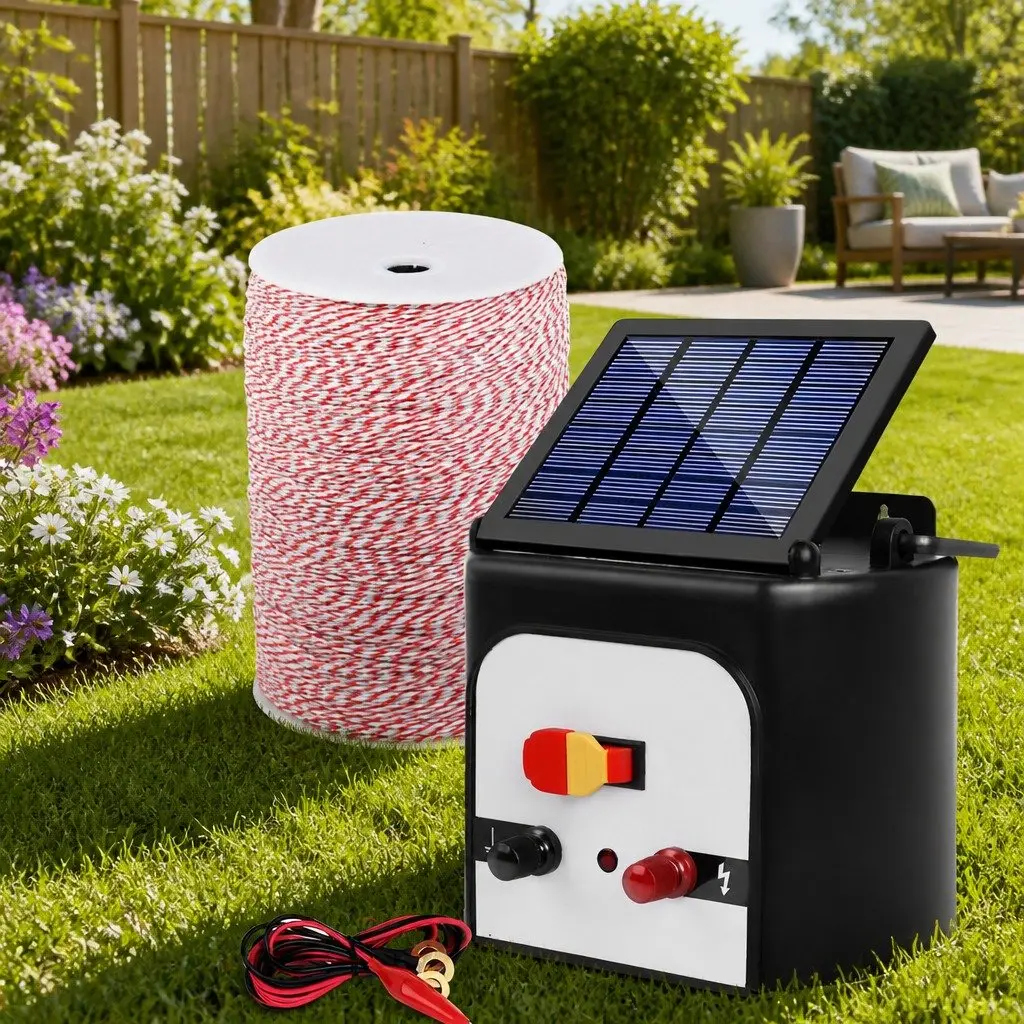 Solar Electric Fence Energiser 8KM Kit