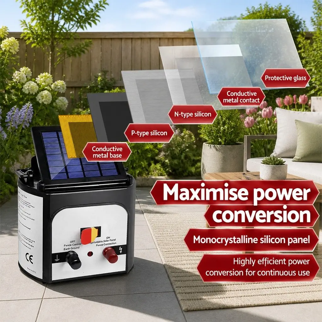 Solar Electric Fence Energiser 8KM Kit
