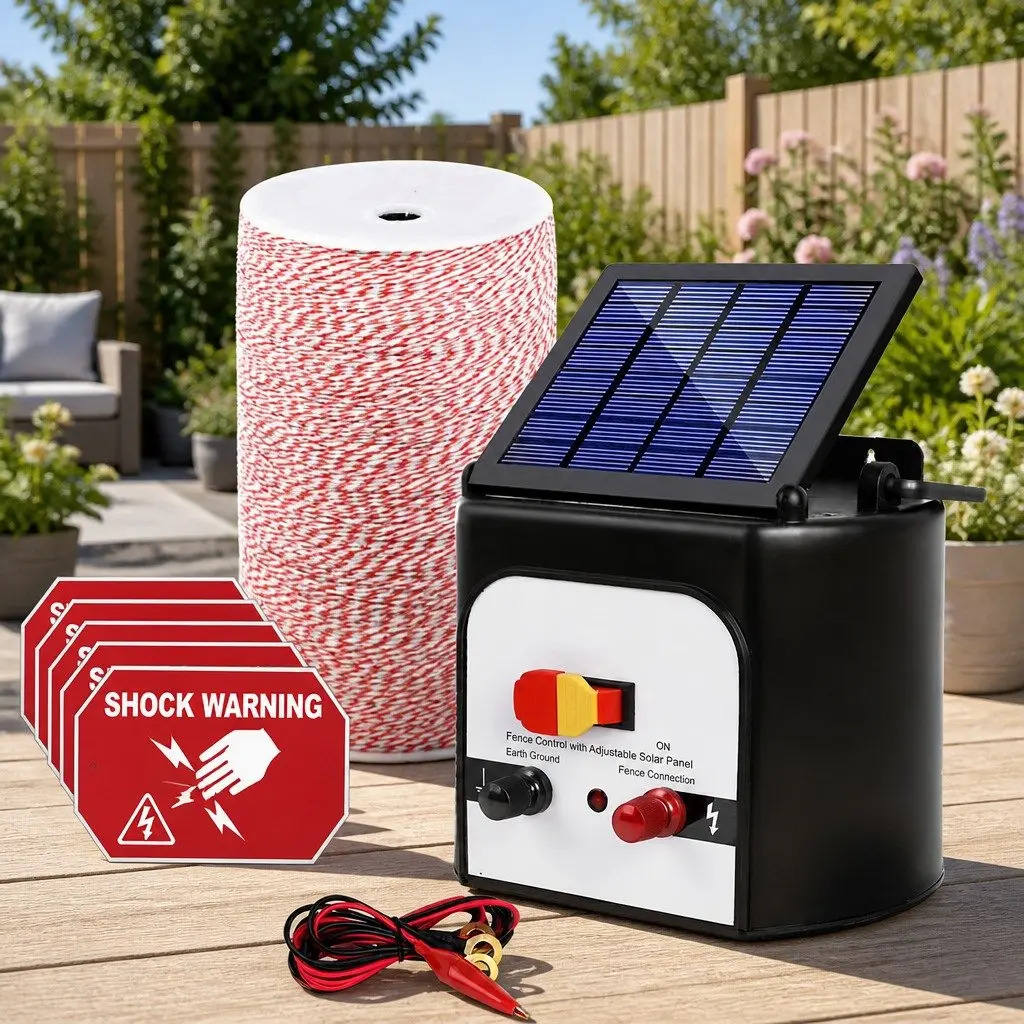 Solar Electric Fence Energiser 8KM Kit