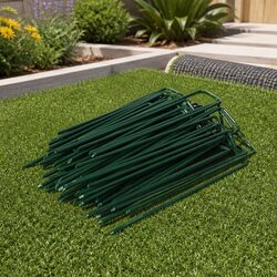 U-Shape Steel Turf Pins for Lawn Fixing – 100PCS