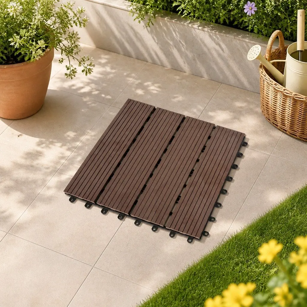 Interlocking Plastic Deck Tiles for Outdoors 30cm